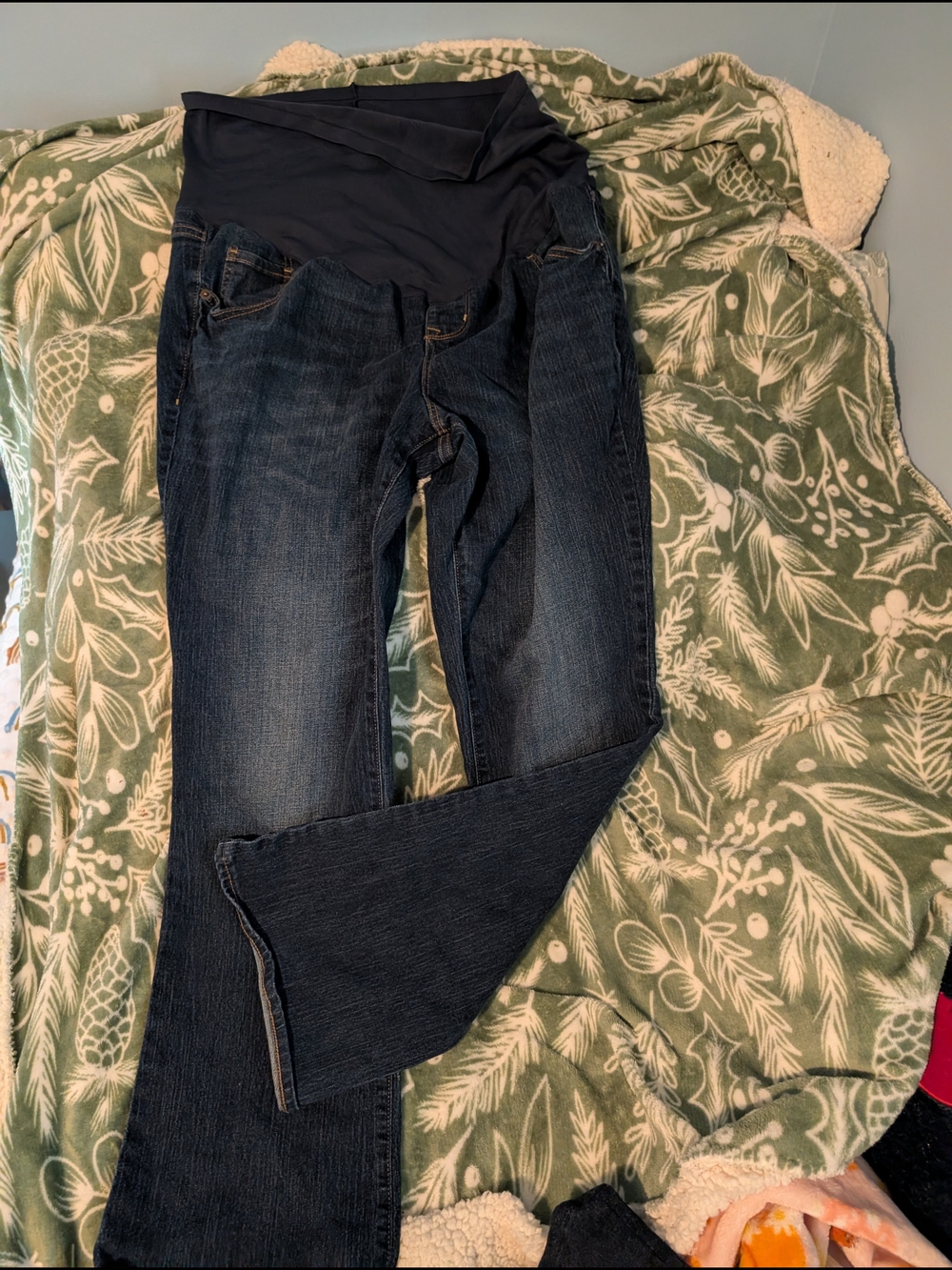Dark Wash Women's Maternity Jeans - Navy Panel